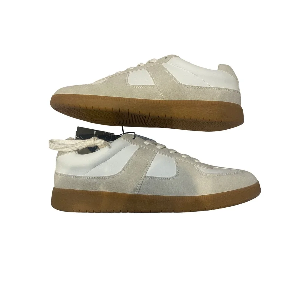 Madden NYC Mens Morddy Fashion Casual Sneakers White Beige Gum Sole 10.5 NEW